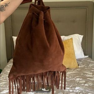 Suede backpack